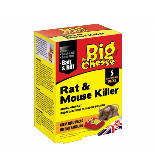 The Big Cheese Rat & Mouse Killer Bait Packs 5 x 40g Sachet