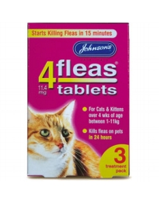 Johnsons Vet 4fleas Tablets for Cats & Kittens 3 Treatment Pack