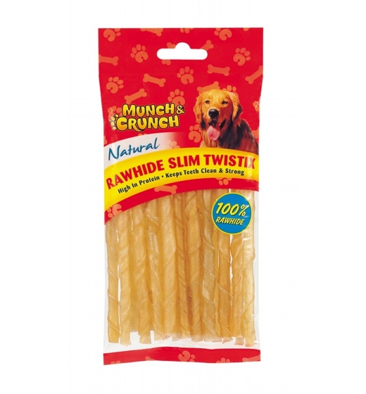 Munch & Crunch Natural Rawhide Twist Sticks 80g