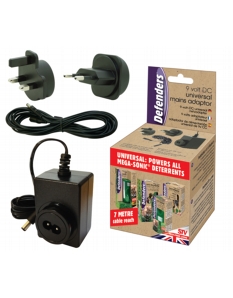 Defenders Universal 9v Mains Adapter + 5M Extension 
