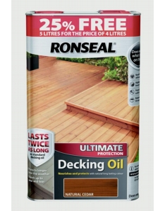 Ronseal Ultimate Protect Decking Oil 4L + 25% Free Natural Cedar