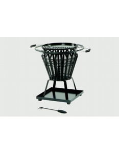 Lifestyle Signa Steel Basket With Fire Pit BBQ Black steel basket frame work
