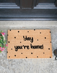 Yay You're Home Spotty Doormat