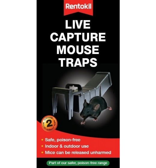Rentokil Live Capture Mouse Traps Boxed Twin Pack