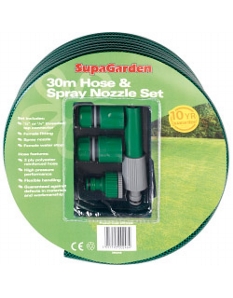 SupaGarden Hose & Spray Nozzle Set 30m