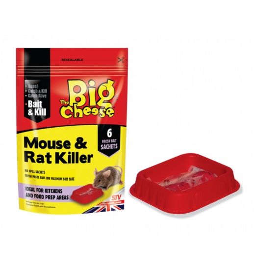 The Big Cheese Mouse & Rat Killer 6 Pasta Sachets