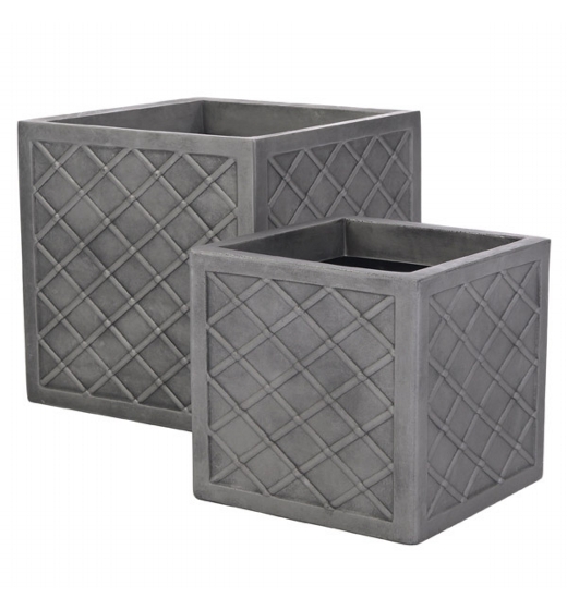 Sankey Lazio 38cm Square Planter Pewter