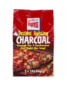 Fuel Express Instant-Light Lumpwood Charcoal 2 x 1kg bags