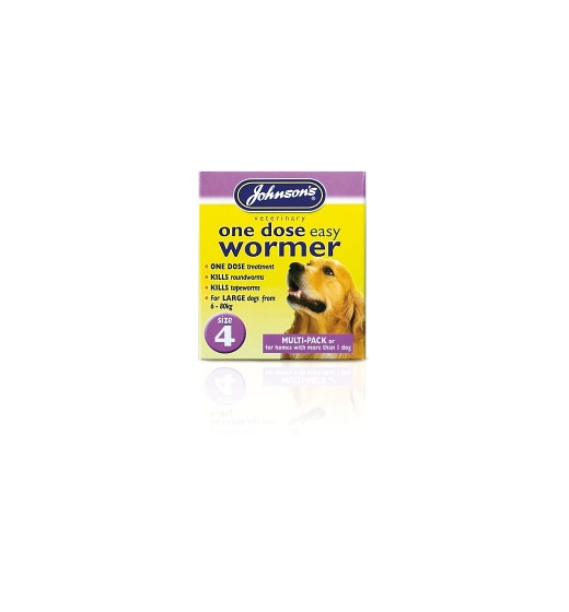 Johnsons Vet One Dose Easy Wormer Size 4 8 x 500mg Tablets