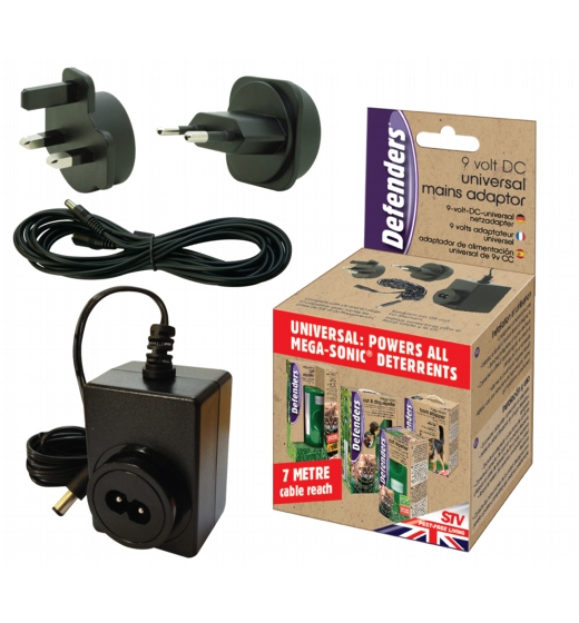 Defenders Universal 9v Mains Adapter + 5M Extension 