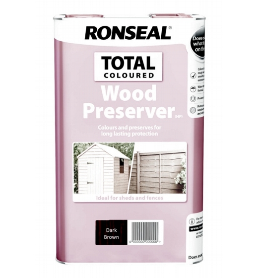 Ronseal Total Wood Preserver 5L Dark Brown