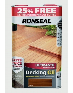 Ronseal Ultimate Protect Decking Oil 4L + 25% Free Teak