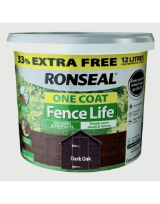 Ronseal One Coat Fence Life 12L Dark Oak