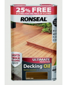 Ronseal Ultimate Protect Decking Oil 4L + 25% Free Dark Oak