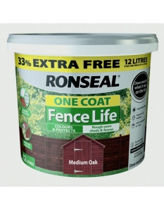 Ronseal One Coat Fence Life 12L Medium Oak