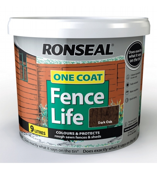 Ronseal One Coat Fence Life 9L Dark Oak