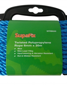 SupaFix Twisted Polypropylene Rope 6mm x 20m Blue