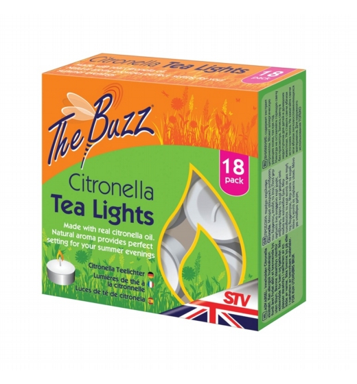 The Buzz Citronella Tea Lights 18 pack