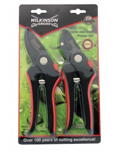 Wilkinson Sword Bypass & Anvil Pruners SetTwin Pack On Blister Card