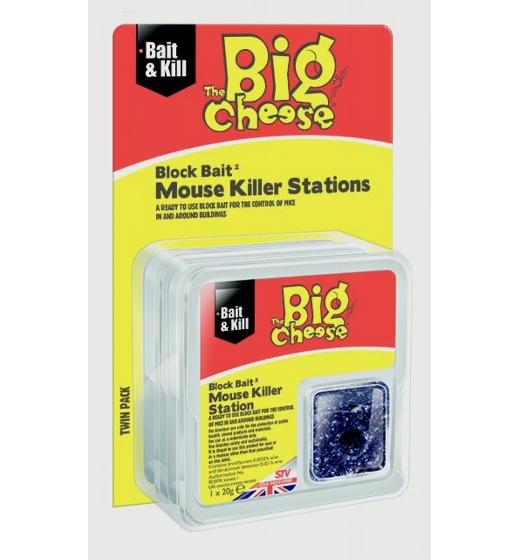 The Big Cheese Mouse Killer Stations Twin pack