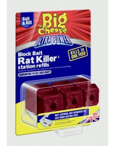 The Big Cheese Ultra Power Block Bait Rat KillerÂ² Station Refills 6 x 20g blocks