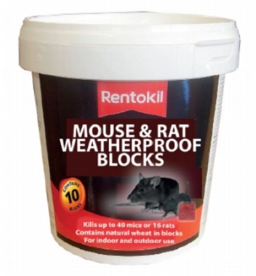 Rentokil Mouse Rat Weatherproof Blocks Pack 10