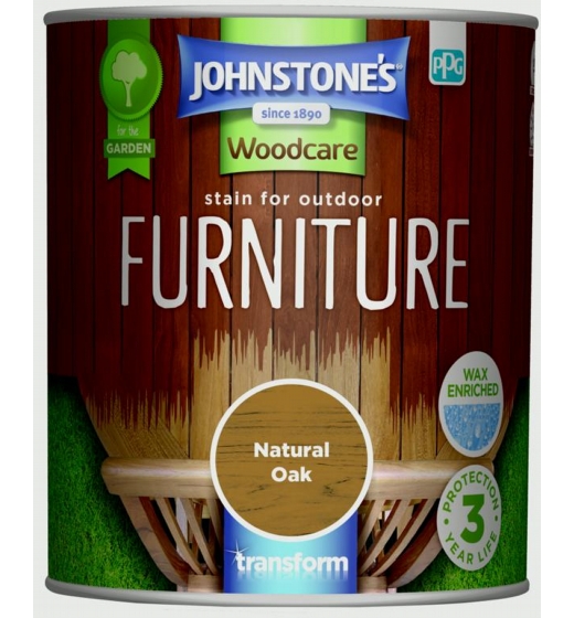 Johnstone's Outdoor Furniture Stain Satin 750ml Natural Oak
