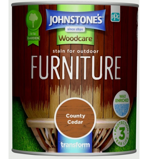 Johnstone's Outdoor Furniture Stain Satin 750ml Cedar