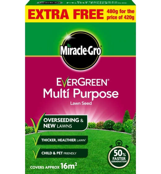 Miracle-Gro Multi Purpose Grass Seed Promo 480gm Value Pack
