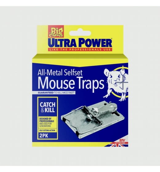 Ultra Power All Metal Self Set Mouse Trap Twin Pack