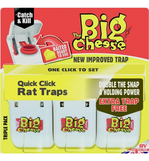 The Big Cheese Quick Click Rat Traps 3 Pack