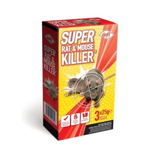 Doff Super Rat & Mouse Killer Refill 3 x 25g