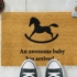 Awesome Baby has Arrived Rocking Horse Doormat