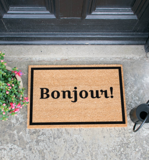 Bonjour Doormat with Border