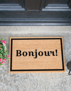 Bonjour Doormat with Border