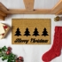 Christmas Trees with Merry Christmas Greeting Doormat