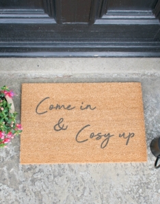 Come in & Cosy up Grey Doormat 