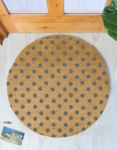Grey Dots Circle Doormat