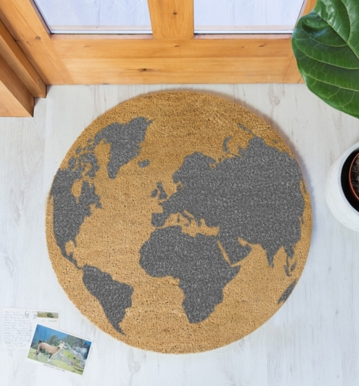 Grey Globe Circle Doormat