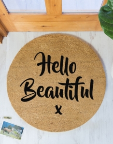 Hello Beautiful Circle Doormat