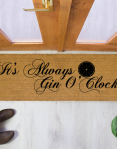 It's Always Gin O'Clock Patio Doormat