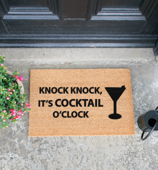 Knock Knock It's Cocktail O'Clock doormat