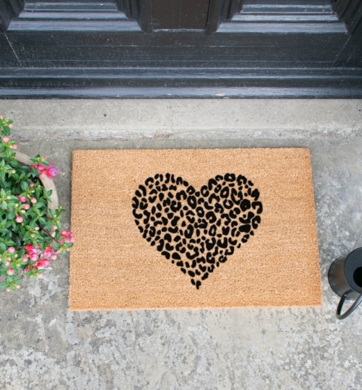 Leopard Pint Heart Doormat