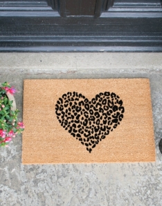 Leopard Pint Heart Doormat