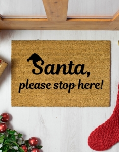 Santa Please Stop Here Doormat