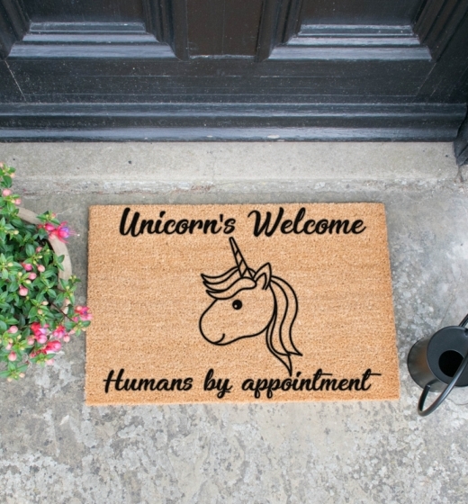 Unicorns Welcome, Humans By Appointment Doormat 