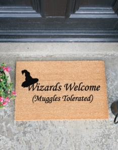 Wizards Welcome , Muggles Tolerated Doormat 