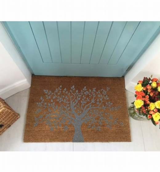 Country Grey Tree of Life Doormat