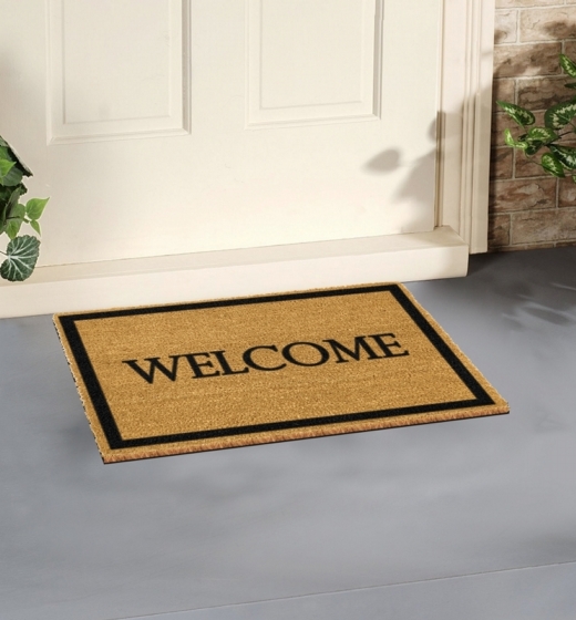 welcome doormat with border