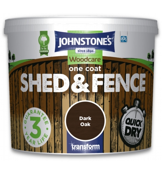 Johnstone's One Coat Shed And Fence 5L Dark Oak